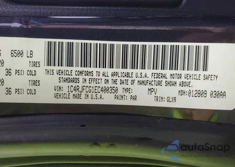 2014 Jeep Grand Cherokee Overland z USA, uszkodzony, nr VIN 1C4RJFCG1EC400350